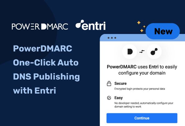 Publicación automática de DNS con un solo clic en PowerDMARC con Entri