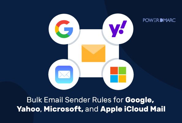 Reglas de envío de correo masivo para Google, Yahoo, Microsoft y Apple iCloud Mail